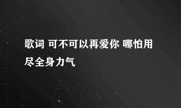 歌词 可不可以再爱你 哪怕用尽全身力气