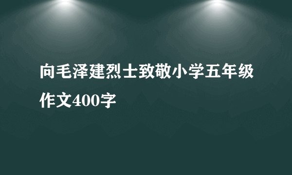 向毛泽建烈士致敬小学五年级作文400字