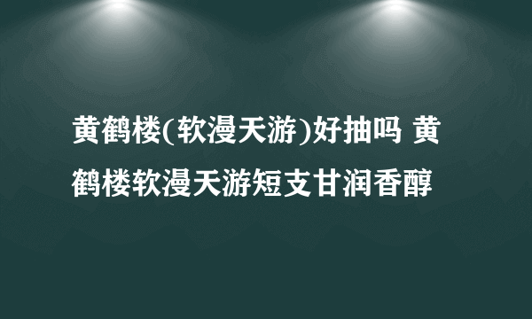 黄鹤楼(软漫天游)好抽吗 黄鹤楼软漫天游短支甘润香醇