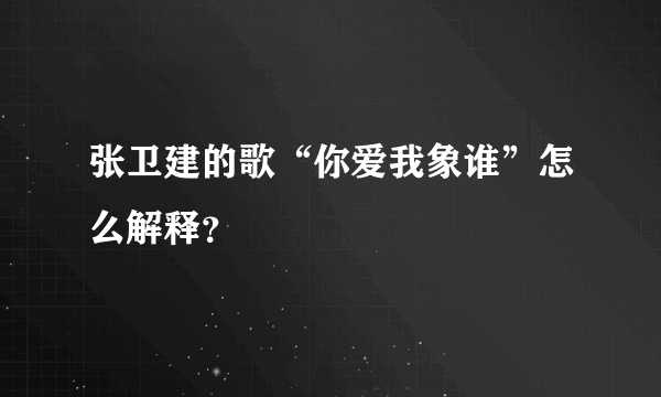 张卫建的歌“你爱我象谁”怎么解释？