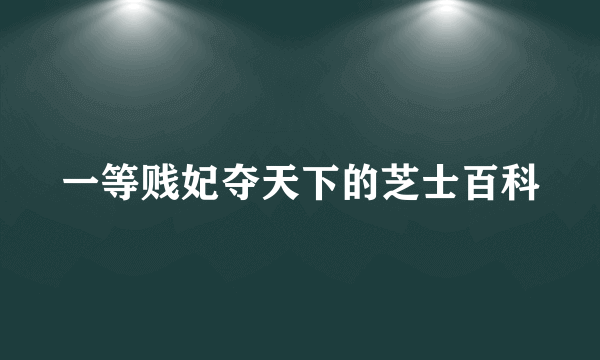 一等贱妃夺天下的芝士百科