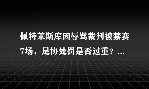 佩特莱斯库因辱骂裁判被禁赛7场，足协处罚是否过重？你怎么看？