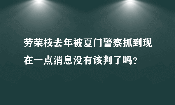 劳荣枝去年被夏门警察抓到现在一点消息没有该判了吗？