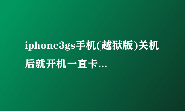 iphone3gs手机(越狱版)关机后就开机一直卡在白苹果的页面上,开不了机了怎么处理?