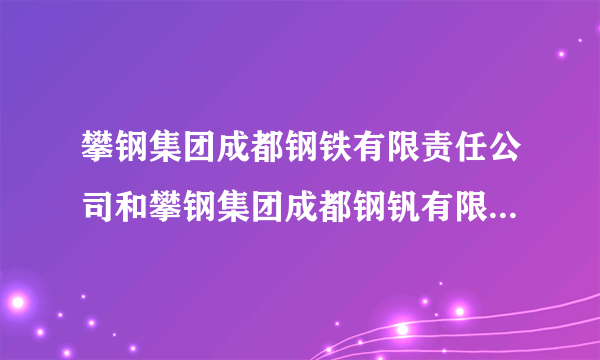 攀钢集团成都钢铁有限责任公司和攀钢集团成都钢钒有限公司的区别？