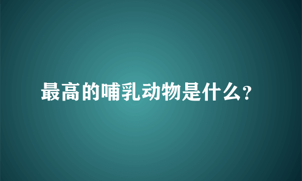 最高的哺乳动物是什么？