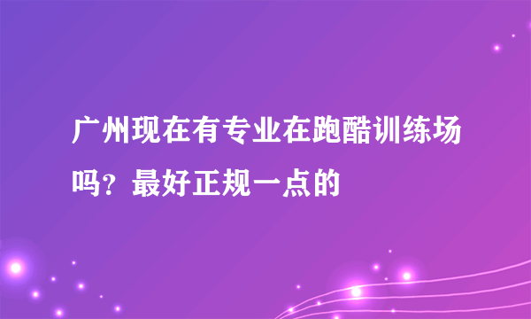 广州现在有专业在跑酷训练场吗？最好正规一点的