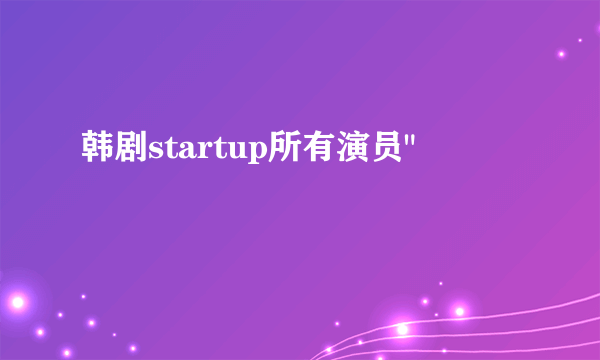 韩剧startup所有演员