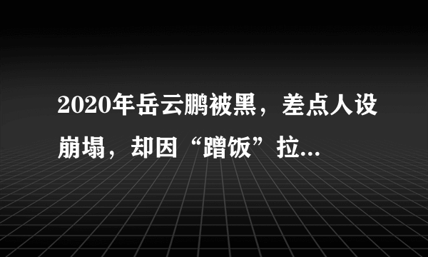 2020年岳云鹏被黑，差点人设崩塌，却因“蹭饭”拉回好口碑了吗？