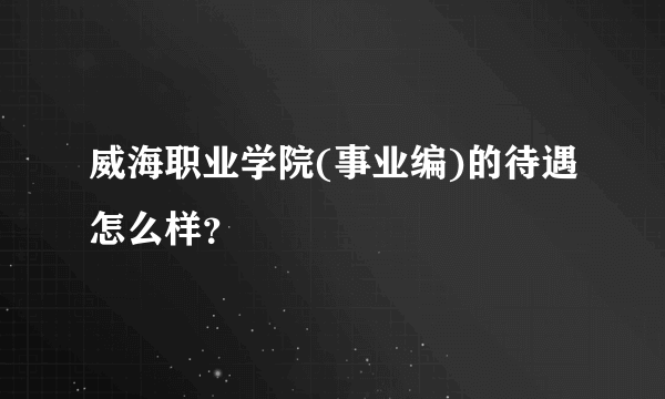 威海职业学院(事业编)的待遇怎么样？