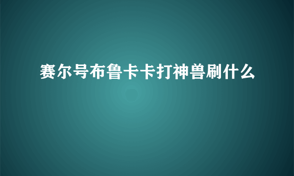 赛尔号布鲁卡卡打神兽刷什么