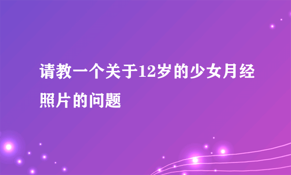 请教一个关于12岁的少女月经照片的问题