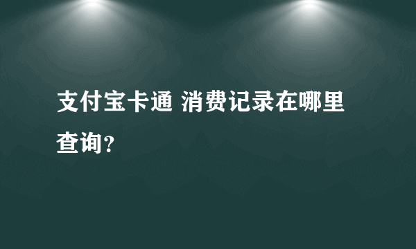 支付宝卡通 消费记录在哪里查询？