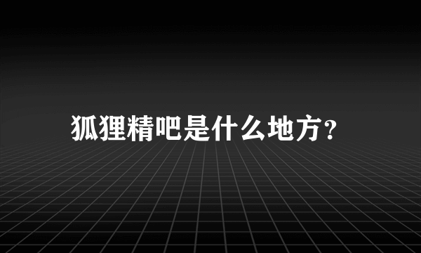 狐狸精吧是什么地方？