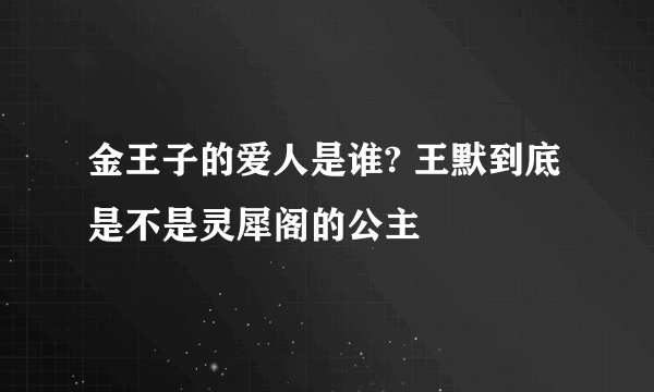 金王子的爱人是谁? 王默到底是不是灵犀阁的公主