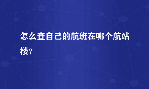 怎么查自己的航班在哪个航站楼？