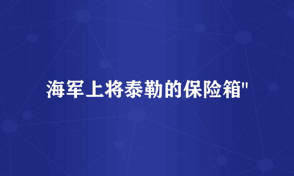 海军上将泰勒的保险箱