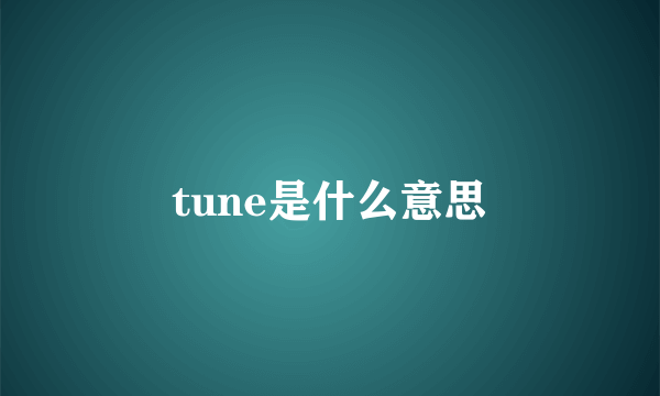 tune是什么意思