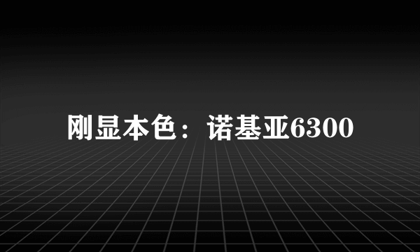 刚显本色：诺基亚6300