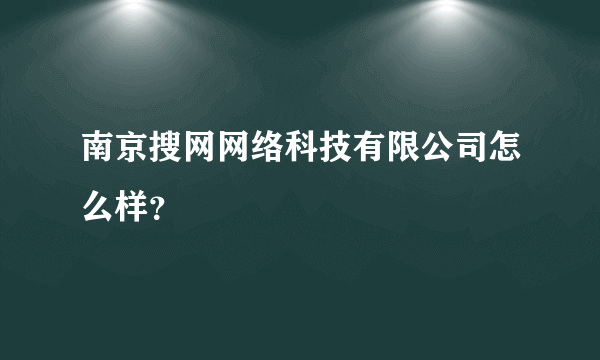 南京搜网网络科技有限公司怎么样？