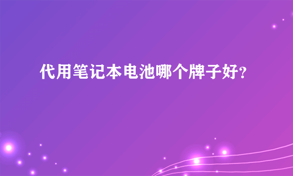 代用笔记本电池哪个牌子好？