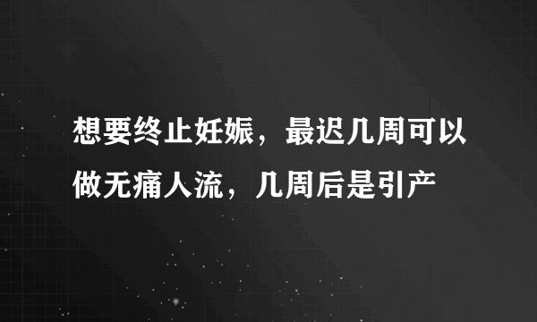 想要终止妊娠，最迟几周可以做无痛人流，几周后是引产