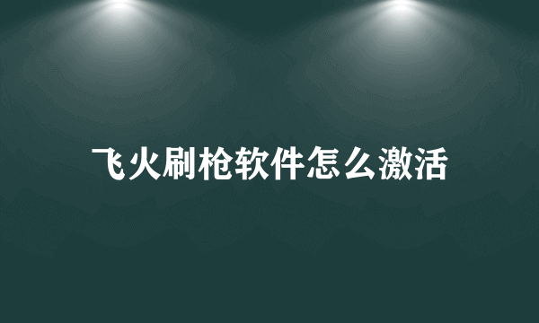 飞火刷枪软件怎么激活