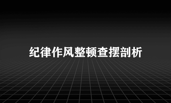 纪律作风整顿查摆剖析