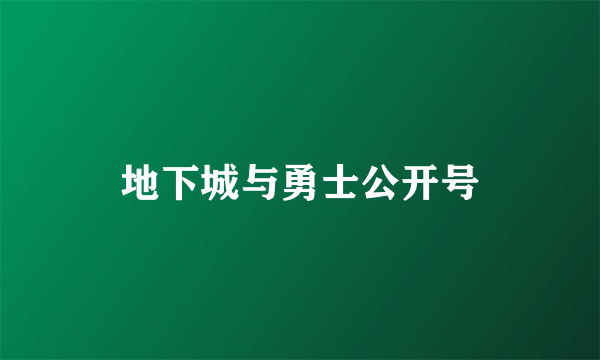 地下城与勇士公开号