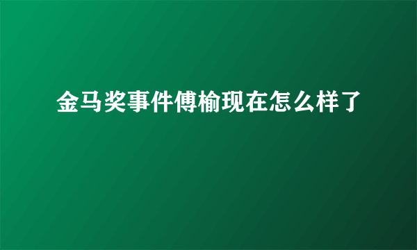 金马奖事件傅榆现在怎么样了