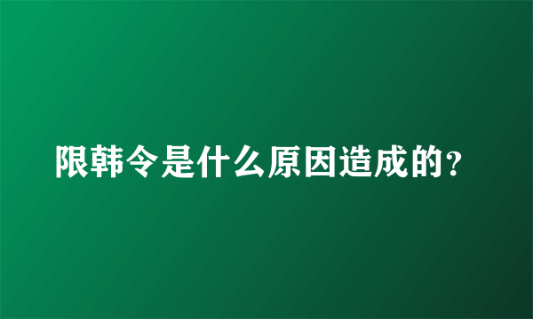 限韩令是什么原因造成的？