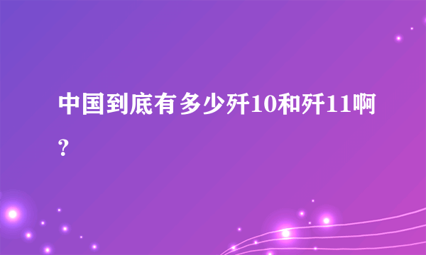 中国到底有多少歼10和歼11啊？