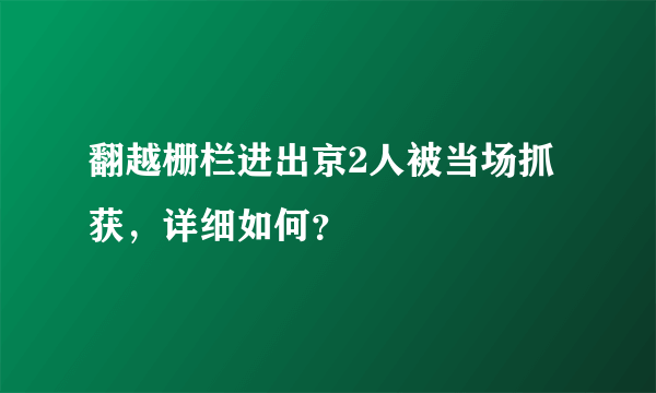 翻越栅栏进出京2人被当场抓获，详细如何？