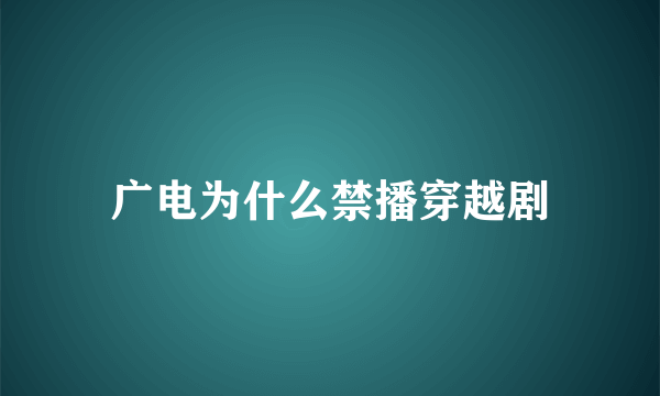 广电为什么禁播穿越剧