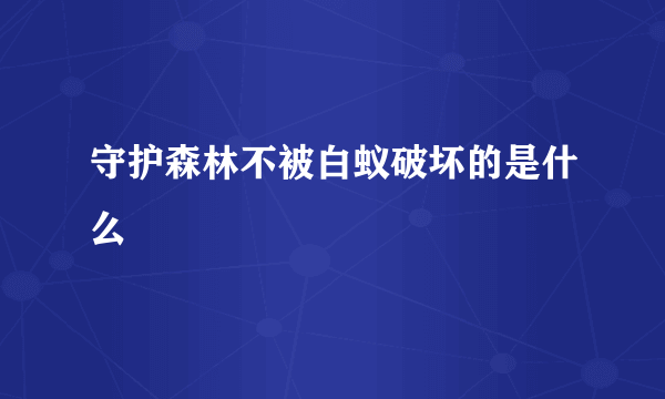 守护森林不被白蚁破坏的是什么