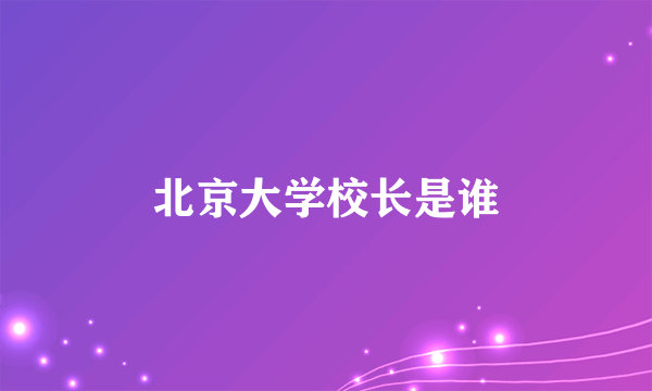 北京大学校长是谁