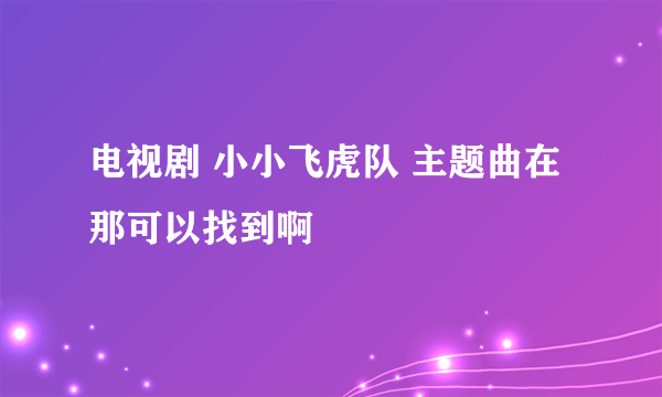 电视剧 小小飞虎队 主题曲在那可以找到啊