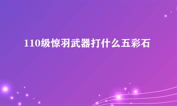 110级惊羽武器打什么五彩石