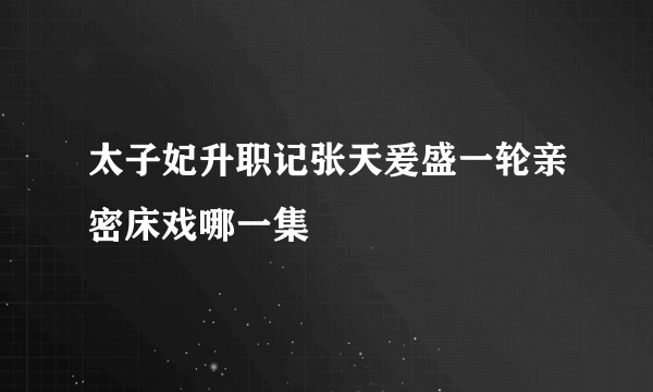 太子妃升职记张天爰盛一轮亲密床戏哪一集