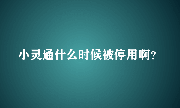 小灵通什么时候被停用啊？