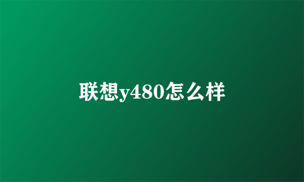 联想y480怎么样