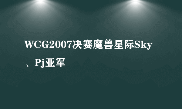 WCG2007决赛魔兽星际Sky、Pj亚军