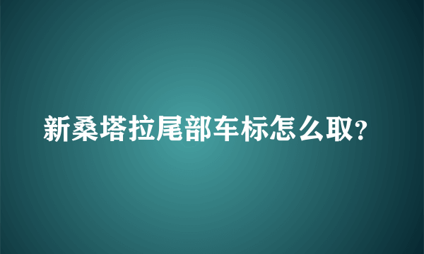 新桑塔拉尾部车标怎么取？