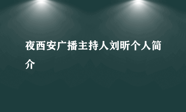 夜西安广播主持人刘昕个人简介