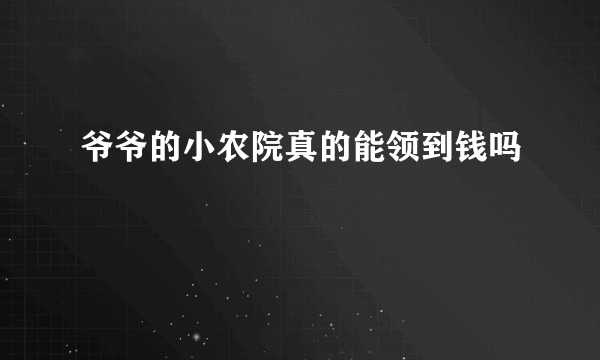 爷爷的小农院真的能领到钱吗