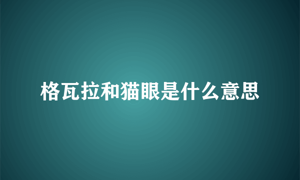 格瓦拉和猫眼是什么意思