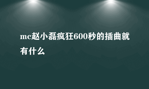 mc赵小磊疯狂600秒的插曲就有什么