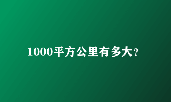 1000平方公里有多大？