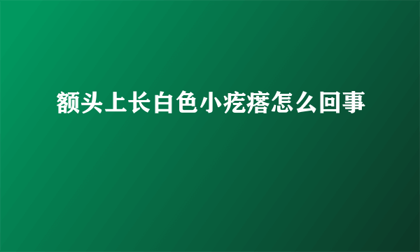 额头上长白色小疙瘩怎么回事