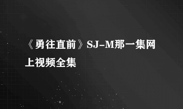 《勇往直前》SJ-M那一集网上视频全集